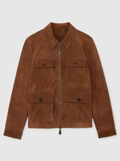 Jason Thompson The Young And The Restless Brown Suede Jacket - view 2