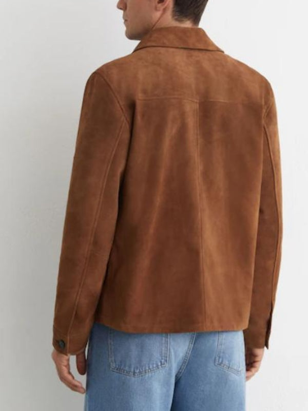 Jason Thompson The Young And The Restless Brown Suede Jacket - view 3