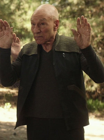 Jean-Luc Picard Star Trek Picard Black Cotton Vest - front view