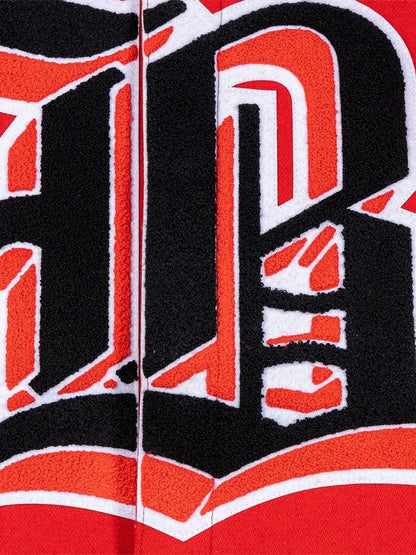 Jeff Hamilton Chicago Bulls Red And White Jacket - back view