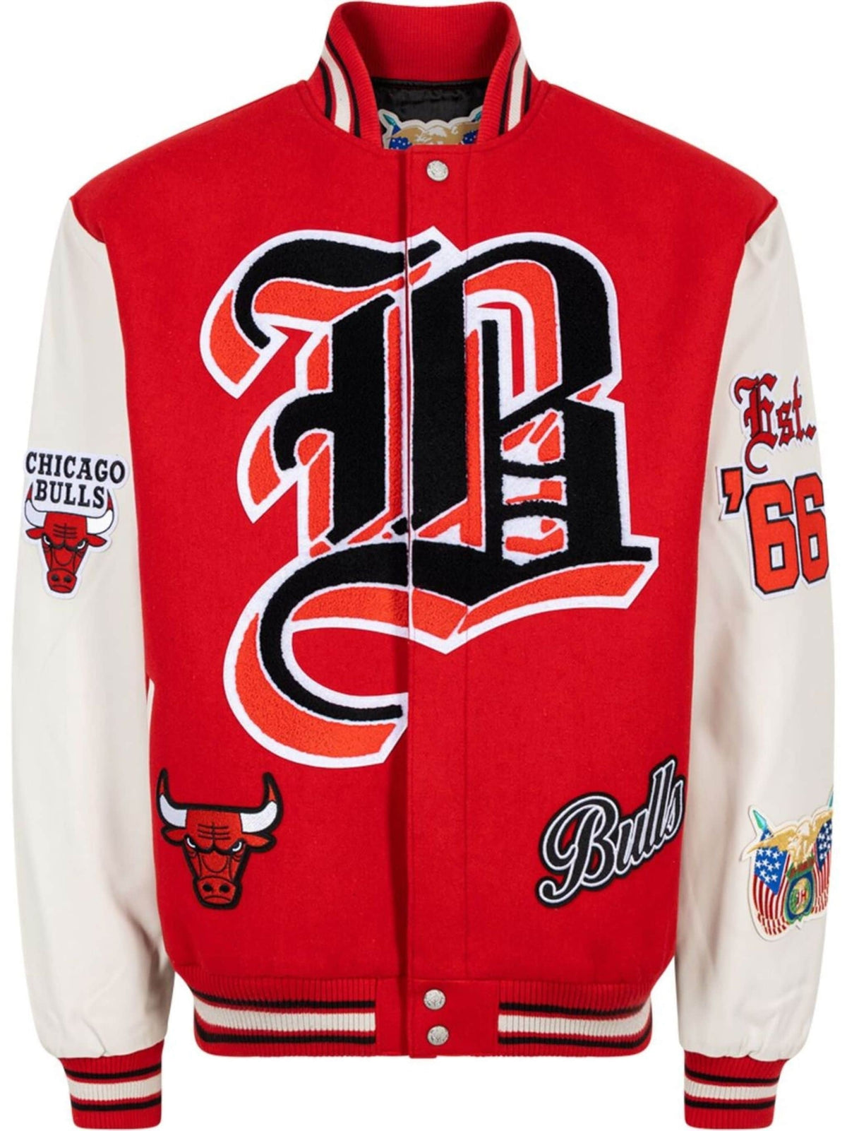 Jeff Hamilton Chicago Bulls Red And White Jacket - detail view