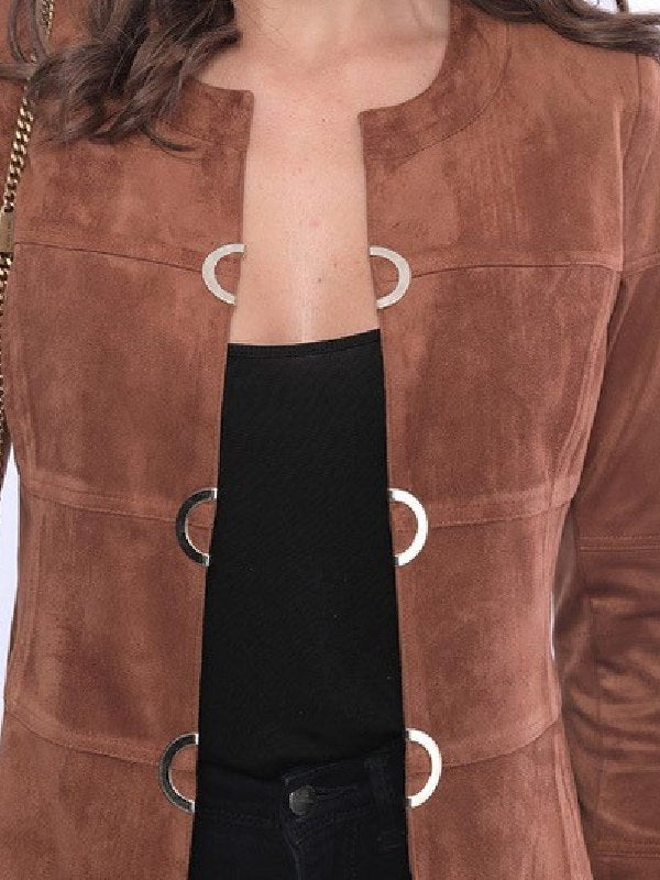 Jessica Steen Heartland S20 Brown Faux Suede Jacket - view 3