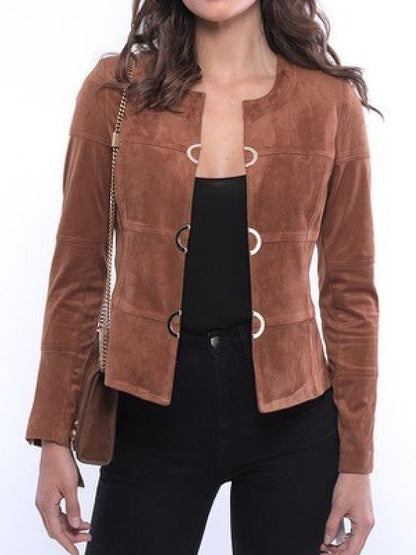 Jessica Steen Heartland S20 Brown Faux Suede Jacket - view 2