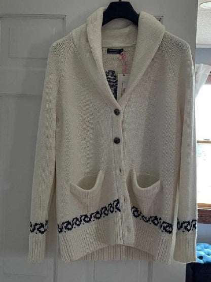 Jo-Ellen Tiberi RHO Rhode Island Sailboat Knitted Cardigan