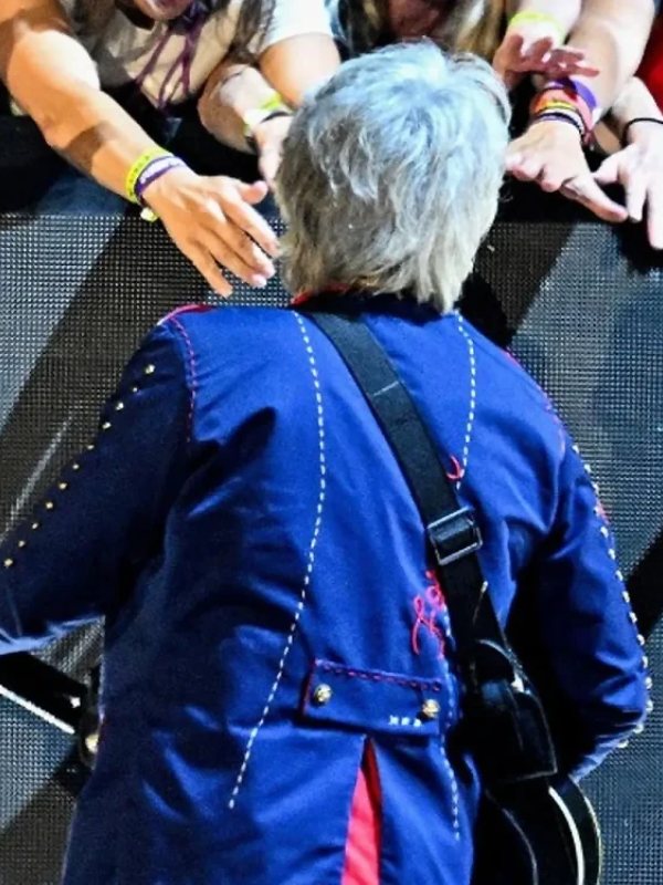 Jon Bon Jovi Wembley Stadium Blue Military Jacket - side view
