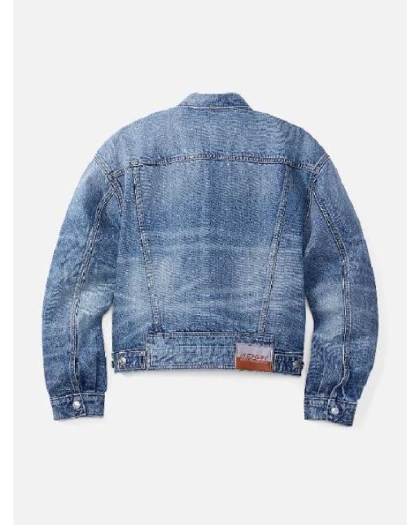 Jungkook Blue Denim Trucker Jacket - side view