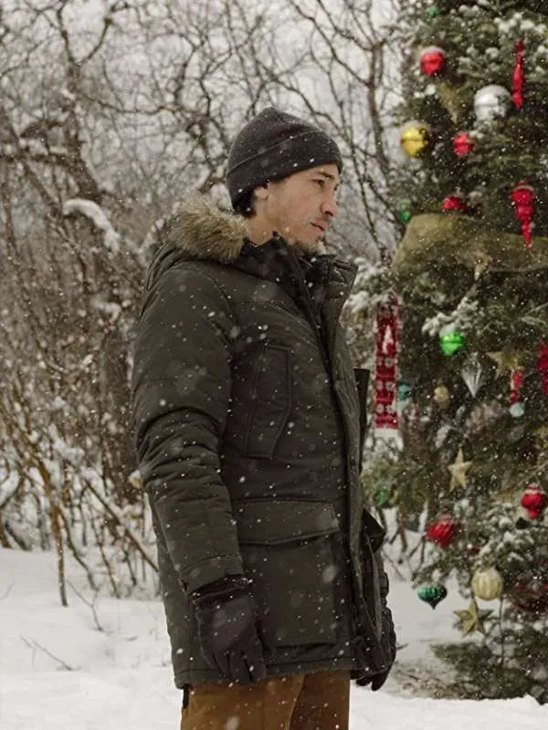 Justin Long Christmas with the Campbells Olive Green Parka Jacket