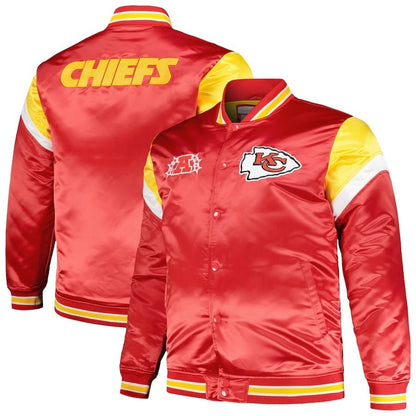 Kansas City Chiefs Red Satin Full-Snap Jacket - back view
