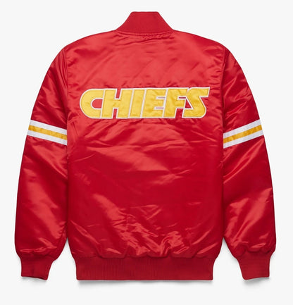 Kansas City Chiefs Satin Varsity Jacket - back view