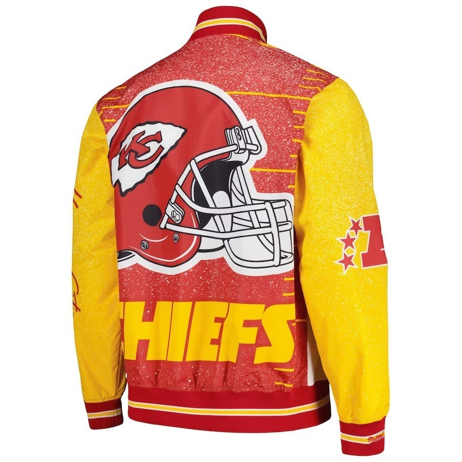 Kansas City Chiefs White Team Burst Warm-Up Jacket - back view