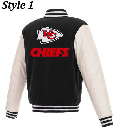 Kansas City Chiefs Two Tone Wool Leather Letterman Jacket