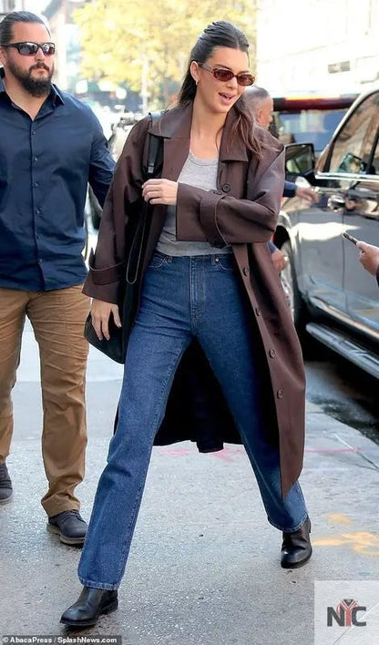 Kendall Jenner Brown Trench Coat Clanton Jacket