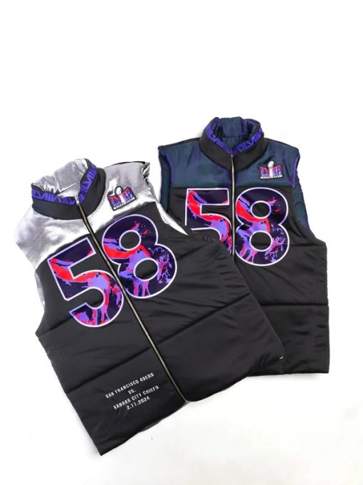 Kristin Juszczyk Super Bowl LVIII Puffer Vest - back view