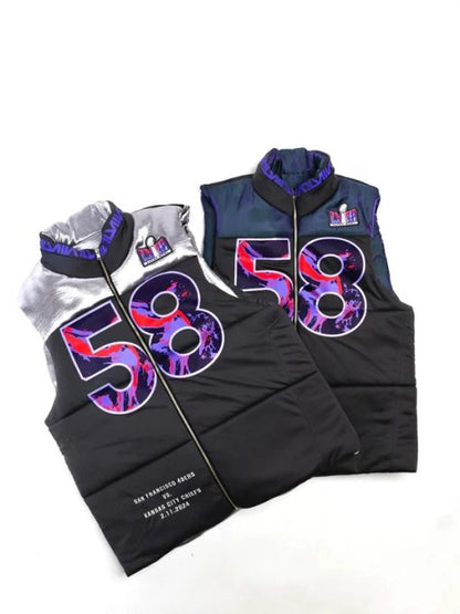 Kristin Juszczyk Super Bowl LVIII Puffer Vest - back view