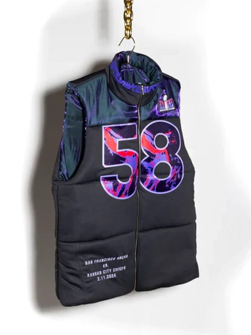 Kristin Juszczyk Super Bowl LVIII Puffer Vest - side view
