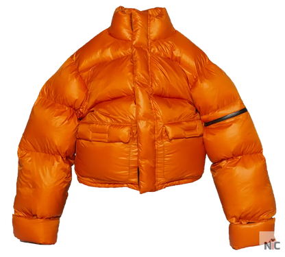 Kylie Jenner Orange Puffer Jacket Clanton Jacket