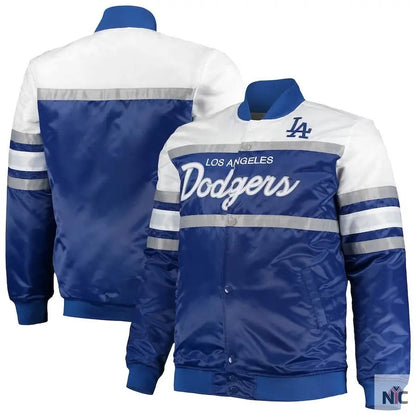 LA Dodgers Coaches Royal Blue And Gray Varsity Jacket Clanton Jacket