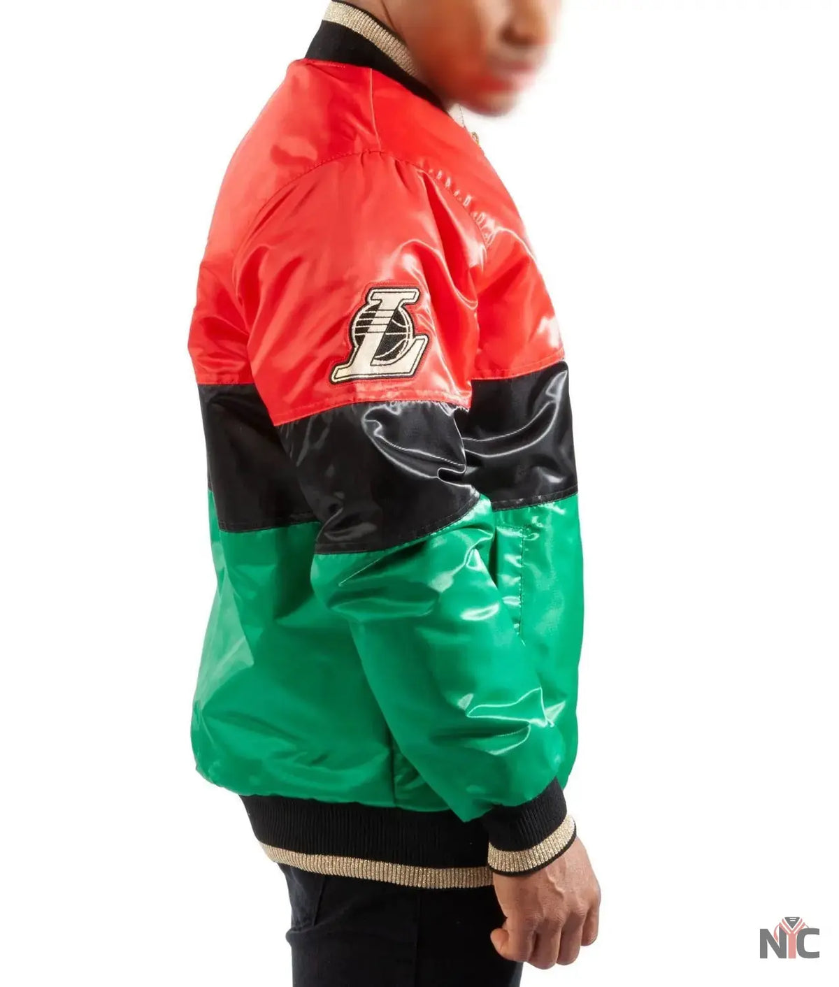 LA Lakers 75th Anniversary Satin Color Block Jacket Clanton Jacket