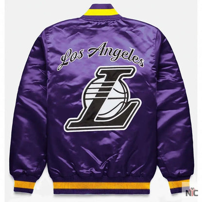 LA Lakers Exclusive Purple Satin Jacket Clanton Jacket