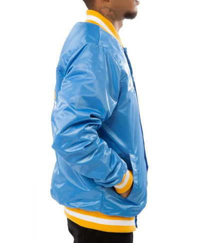 LA Chargers Bomber Blue And White Jacket