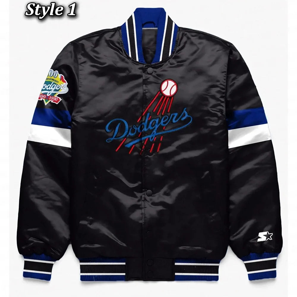 LA Dodgers Home Game Varsity Satin Jacket