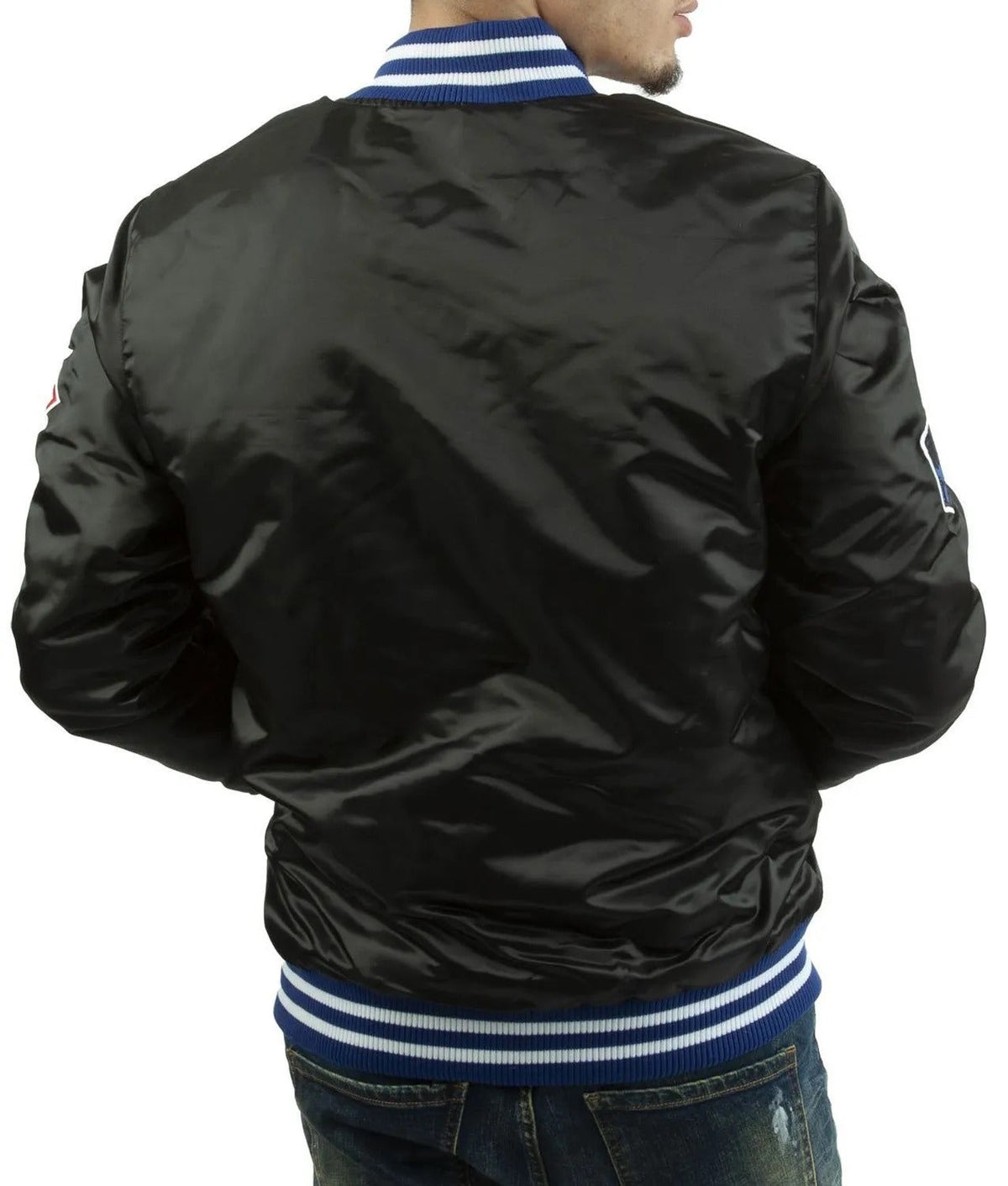 LA Dodgers National Blue Satin Varsity Jacket
