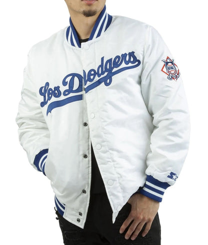LA Dodgers National Blue Satin Varsity Jacket
