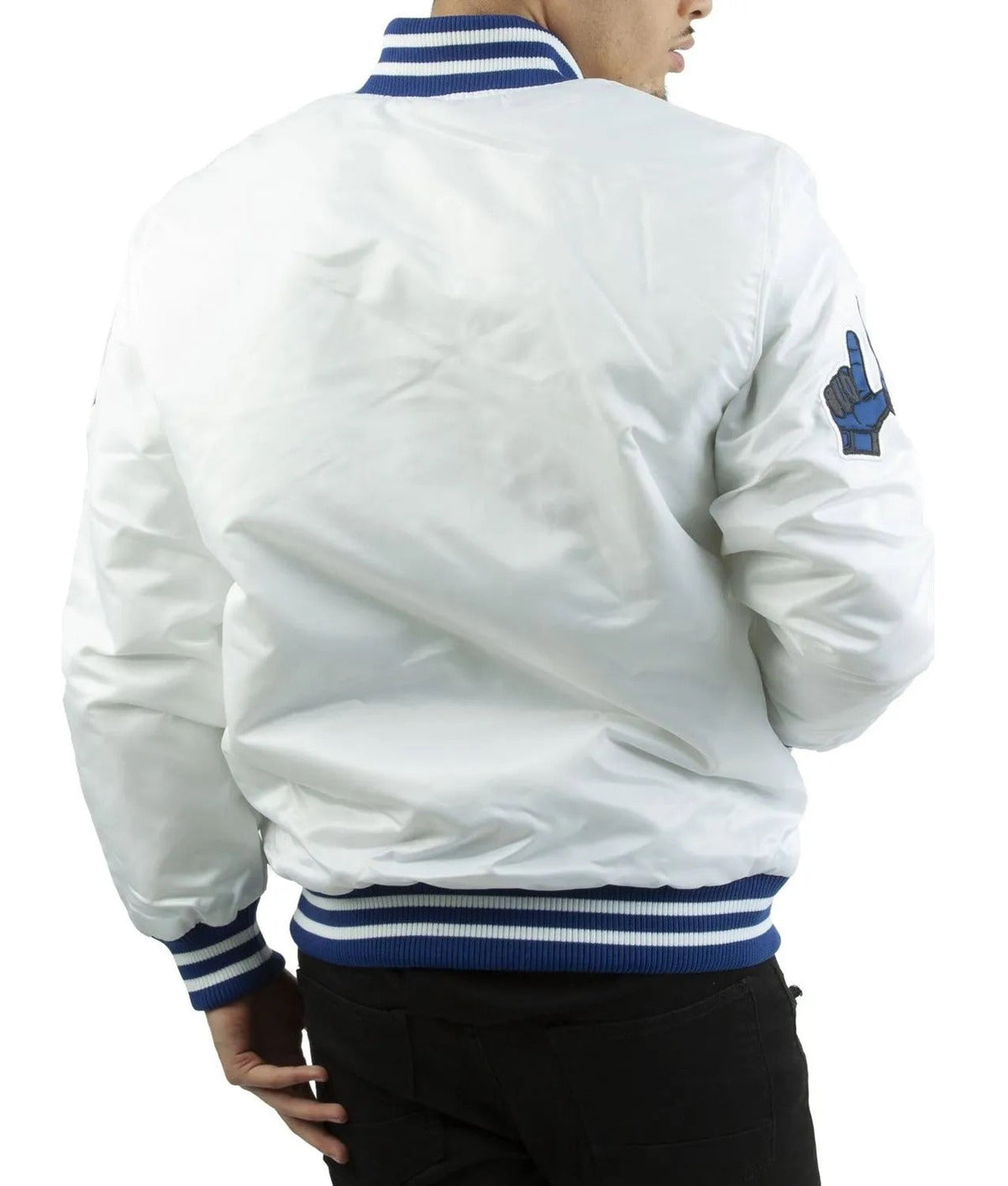 LA Dodgers National Blue Satin Varsity Jacket