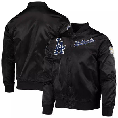 LA Dodgers Wordmark Black Varsity Jacket