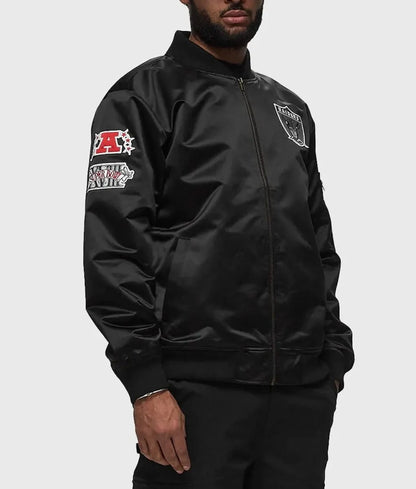 Las Vegas Raiders Bomber Lightweight Satin Jacket