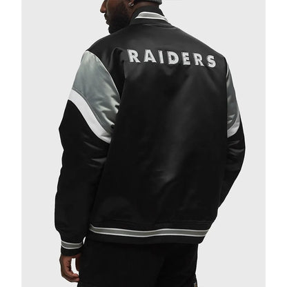 Las Vegas Raiders Heavyweight Black Satin Jacket