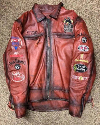 Las Vegas Rodeo Mirage Brown Leather Jacket
