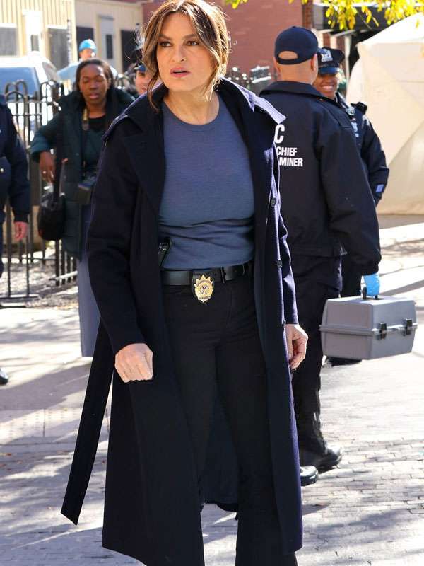 Law and Order SVU Olivia Benson Blue Wool Coat - view 2