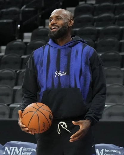 LeBron James Philadelphia 76ers Black Practice Hoodie - view 2