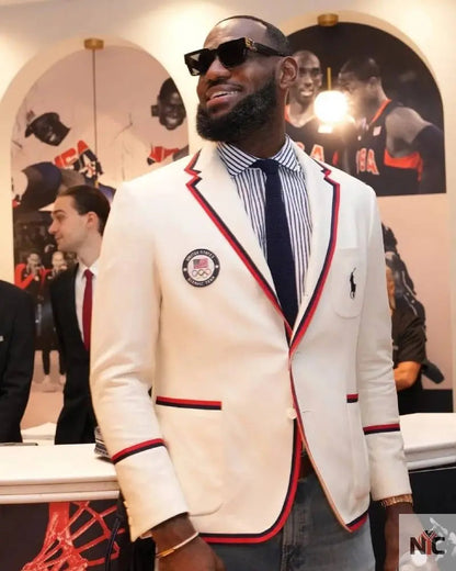 Lebron James Olympics 2024 Blazer Clanton Jacket