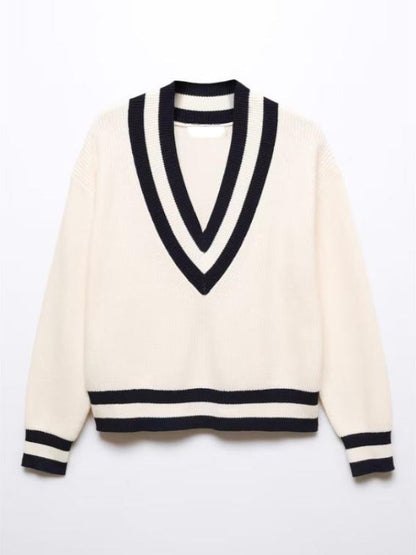 Livvy Barker Made In Chelsea S32 Beige V-Neck Jumper