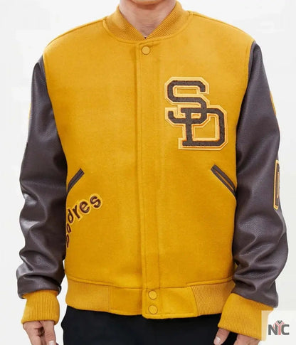 Logo San Diego Padres Full-Zip Varsity Jacket Clanton Jacket