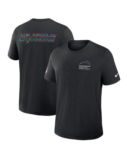 Los Angeles Chargers Black 2025 Crucial Catch Dri-Fit T-Shirt Shopotiny