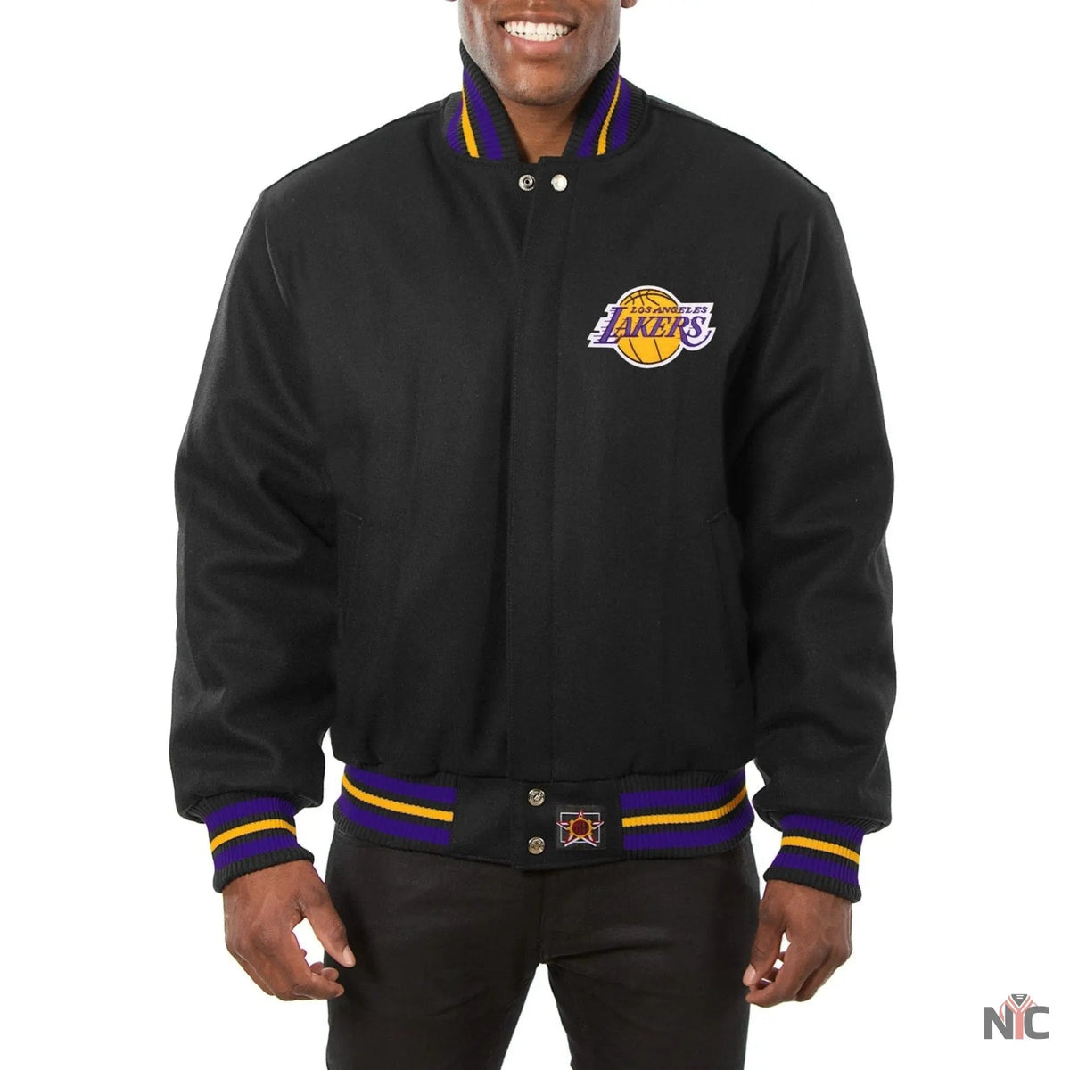 Los Angeles Lakers Black Wool Varsity Jacket Clanton Jacket