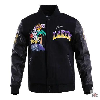 Los Angeles Lakers Gradient Logo Wool Varsity Jacket Clanton Jacket