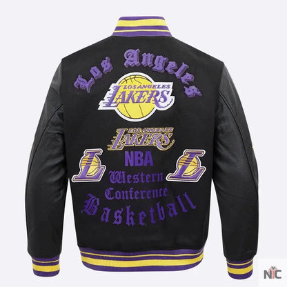 Los Angeles Lakers Old English Varsity Jacket Clanton Jacket