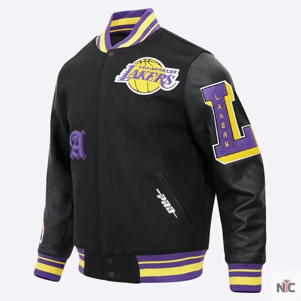 Los Angeles Lakers Old English Varsity Jacket Clanton Jacket