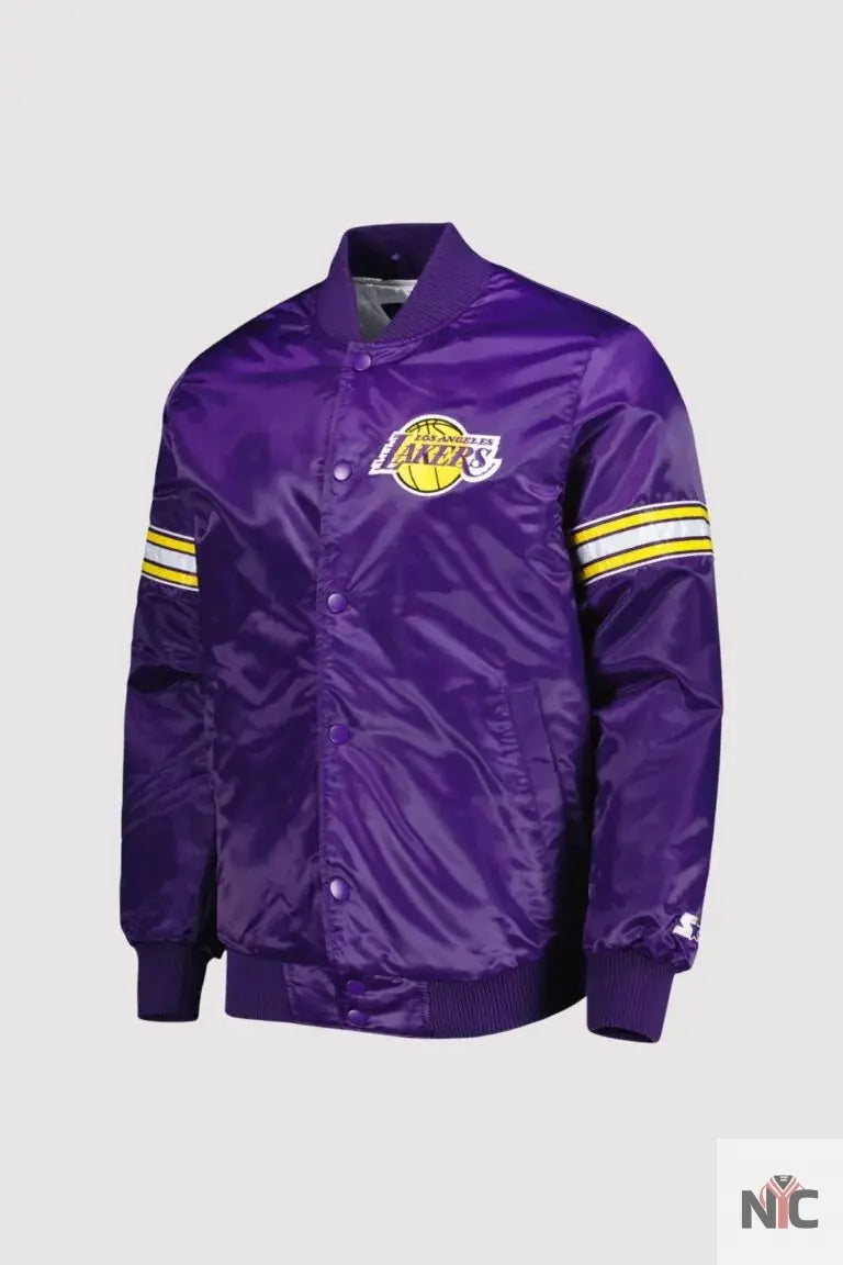 Los Angeles Lakers Pick & Roll Purple Varsity Jacket Clanton Jacket