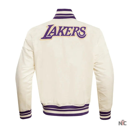 Los Angeles Lakers Retro Classic Rib Satin Varsity Jacket Clanton Jacket