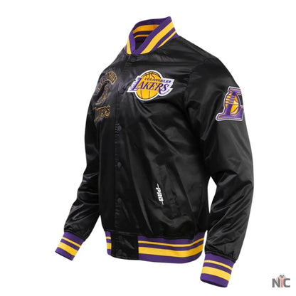 Los Angeles Lakers Retro Classic Rib Satin Varsity Jacket Clanton Jacket