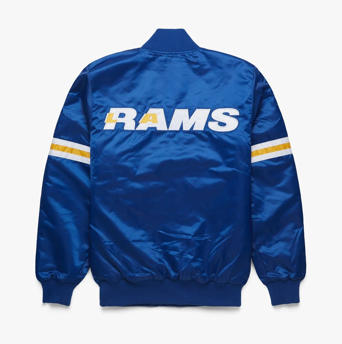 Los Angeles Rams NFL Blue Satin Jacket - back view