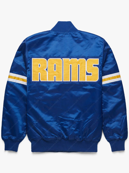 Los Angeles Rams Satin Varsity Jacket - back view