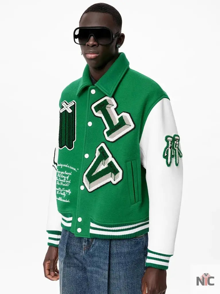 Louis Vuitton Green Varsity Jacket Clanton Jacket