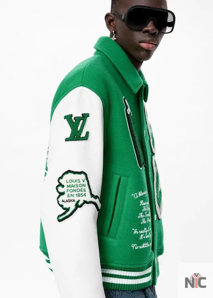Louis Vuitton Green Varsity Jacket Clanton Jacket