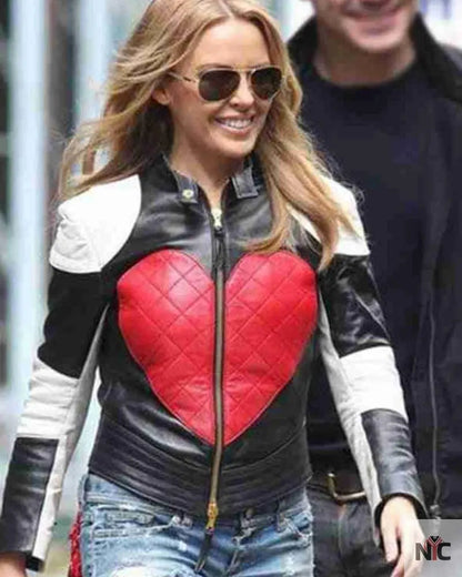 Love Heart Kylie Minogue Leather Jacket Clanton Jacket